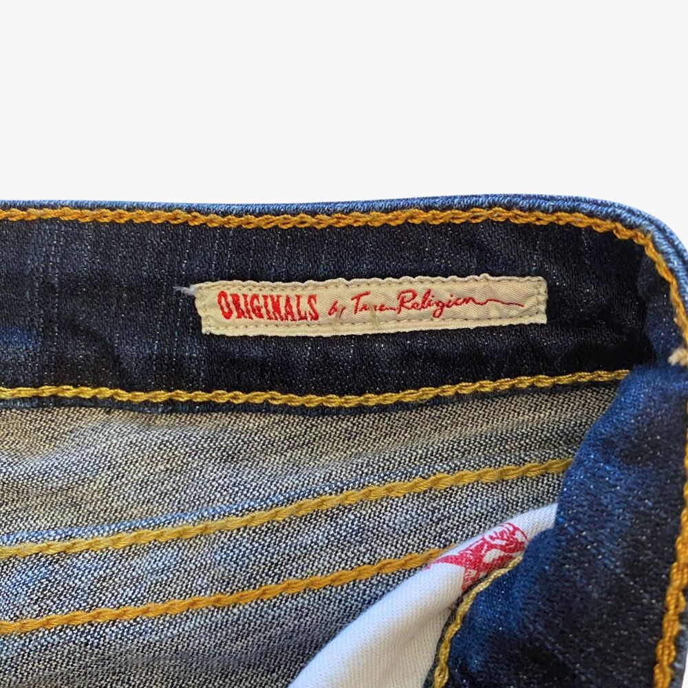 True Religion Becky Flared Jeans Dark Wash Made USA 90s Woman Sz 24